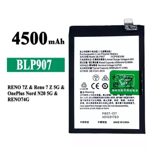 Baterija mobilnega telefona BLP907 za OPPO RENO 7Z / Reno 7Z 5G / RENO 7 4G / RENO 8 4G /OnePlus Nord N20 5G