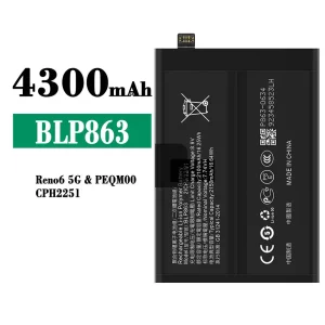 Baterija mobilnega telefona BLP863 za OPPO RENO 6 5G