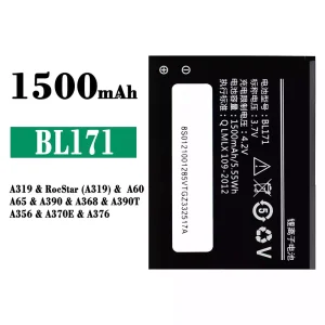 Baterija mobilnega telefona BL171 za Lenovo A319 / RocStar (A319) / A60 / A65 / A390 / A368 / A390T / A356 / A370E / A376