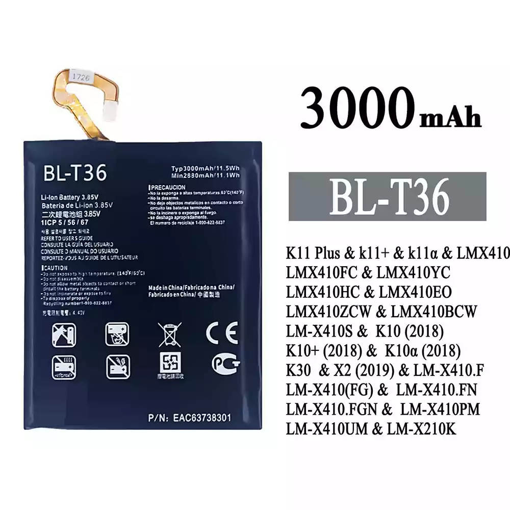 Baterija mobilnega telefona BL-T36 za LG K11 Plus /K10 / K10+