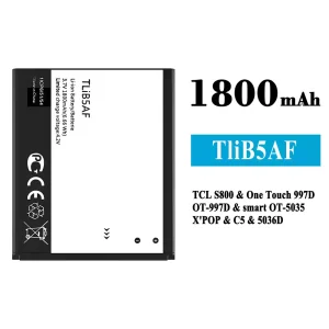 Baterija mobilnega telefona TliB5AF za Alcatel TCL S800/One Touch 997D