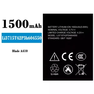 Baterija mobilnega telefona Li3816T43P4h604550 za ZTE Blade A410