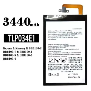 Baterija mobilnega telefona TLP034E1 za BlackBerry Keyone